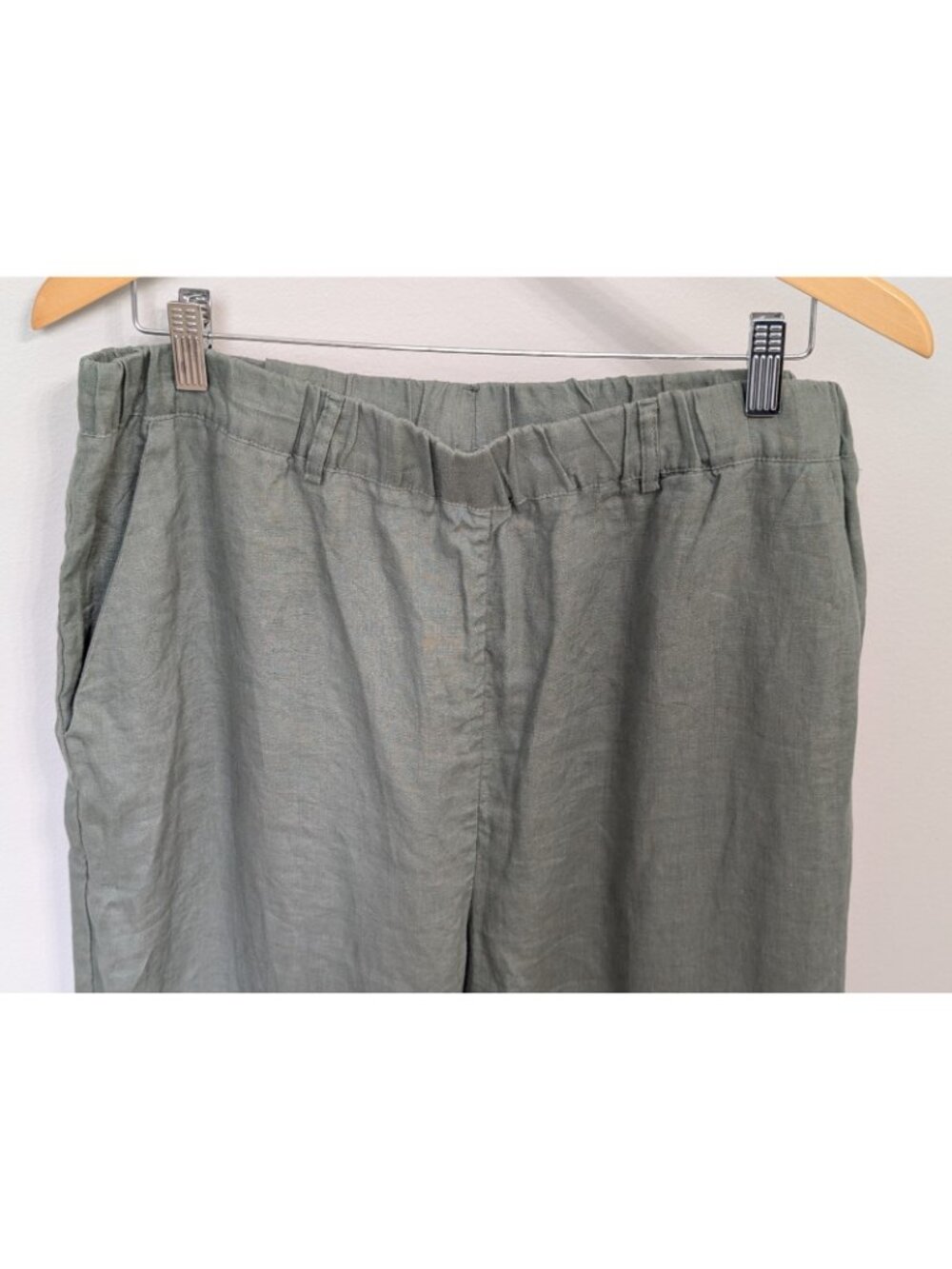 Quince 100% European Linen Pants Womens Large Green Sustainable Eco Capsule - Picture 2 of 8